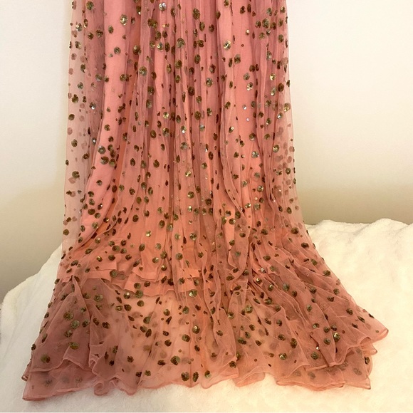 LoveShackFancy Janet Sequin-embellished Stretch-tulle Maxi Dress Bubblegum - Picture 13 of 16